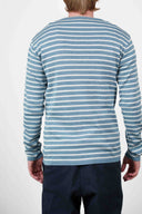 PASSAGE crew neck, shirt blue / clear grey