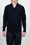 RADIO shawl neck, navy blue / compact blue