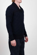 RADIO shawl neck, navy blue / compact blue