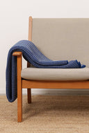 LOYAL blanket, shiny blue matte white