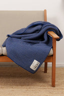 LOYAL blanket, shiny blue matte white