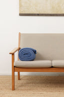 LOYAL blanket, wavy blue / white