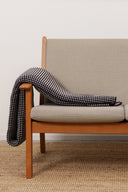 LOYAL blanket, navy blue heather / white