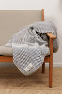 LOYAL blanket, white dark blue