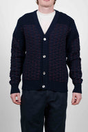 BINDING cardigan, compact blue / purple melange