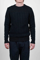 BINDING sweater, black melange / compact blue