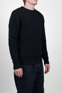 BINDING sweater, black melange / compact blue