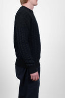 BINDING sweater, black melange / compact blue