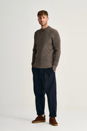 FENDER crew neck | rund hals, terra-II brown