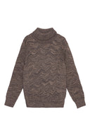 EPIGON-III sweater | høj hals, terra brown
