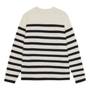 GIVEN-II crew neck | rund hals, natural white / navy blue (f)