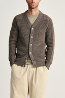 ROBUST cardigan, terra-II brown