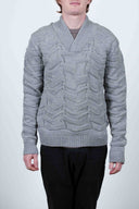 PARAGON shawl neck, concrete